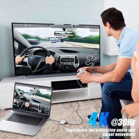 محول USB C إلى HDMI 4K، ElecMoga USB C HUB مع USB 3.0 + USB C منفذ شحن محول رقمي USB C Hub متوافق مع MacBook Pro وChromebook وHP وSamsung S20/23 More-Silver in Kuwait