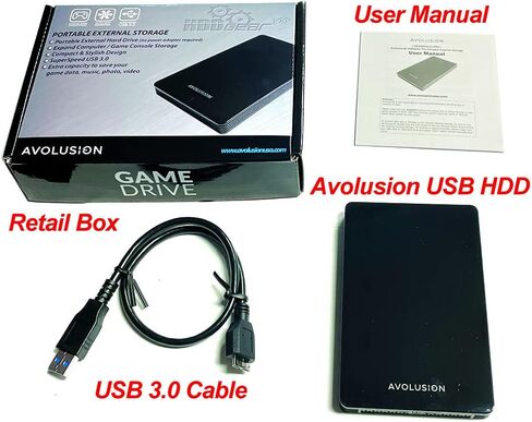 افولوشن قرص صلب خارجي محمول للالعاب HD250U3-Z1-PRO بسعة 2 تيرابايت بمنفذ USB 3.0 (لجهاز Xbox One X وS وسلسلة X | S - مهيأ مسبقًا) - كفالة لمدة عامين in Saudi Arabia