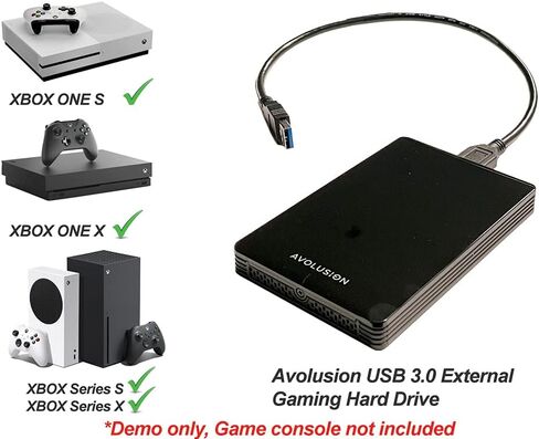 افولوشن قرص صلب خارجي محمول للالعاب HD250U3-Z1-PRO بسعة 2 تيرابايت بمنفذ USB 3.0 (لجهاز Xbox One X وS وسلسلة X | S - مهيأ مسبقًا) - كفالة لمدة عامين in Saudi Arabia