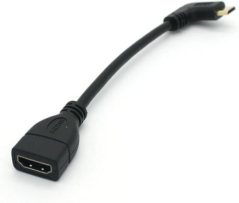 كابل HDMI صغير إلى HDMI 90 درجة 0.5 قدم Mini-HDMI ذكر إلى HDMI أنثى محول، يدعم 1080P Full HD، ثلاثي الأبعاد، للكاميرا، كاميرا الفيديو، بطاقة الرسومات، الكمبيوتر المحمول، الكمبيوتر اللوحي، HDTV، جهاز العرض، in Kuwait