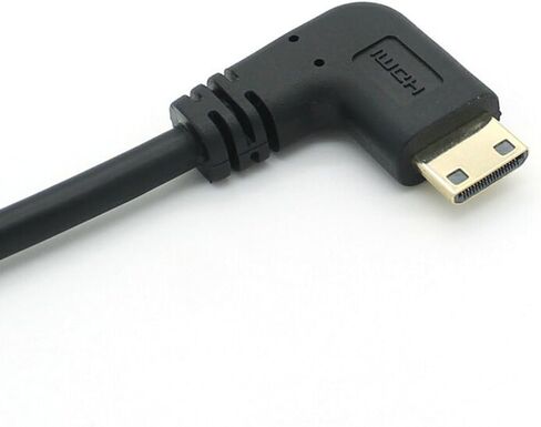 كابل HDMI صغير إلى HDMI 90 درجة 0.5 قدم Mini-HDMI ذكر إلى HDMI أنثى محول، يدعم 1080P Full HD، ثلاثي الأبعاد، للكاميرا، كاميرا الفيديو، بطاقة الرسومات، الكمبيوتر المحمول، الكمبيوتر اللوحي، HDTV، جهاز العرض، in Kuwait