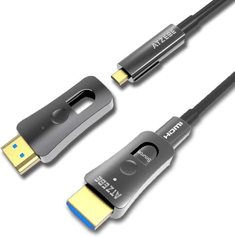 100ft (30m) Fiber Optic HDMI Cable, Dual Micro HDMI & Standard in Kuwait
