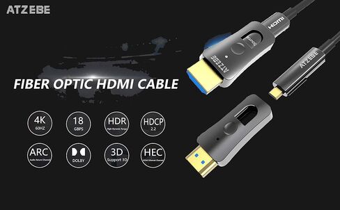 100ft (30m) Fiber Optic HDMI Cable, Dual Micro HDMI & Standard in Kuwait