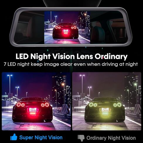 LeeKooLuu Backup Camera Mirror Plug and Play - Easy Set up Clear Image Color Night Vision Rear View Mirror Kit DIY Guide Lines Waterproof HD 1080P 4.3" Monitor with for Car/Truck/SUV/Minivan LK1 in Kuwait