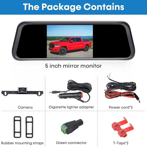 LeeKooLuu Backup Camera Mirror Plug and Play - Easy Set up Clear Image Color Night Vision Rear View Mirror Kit DIY Guide Lines Waterproof HD 1080P 4.3" Monitor with for Car/Truck/SUV/Minivan LK1 in Kuwait