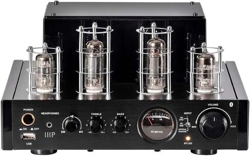 Monoprice Stereo Hybrid Tube Amplifier 2019 Edition, 25 Watt with Bluetooth 2.1 + EDR, Wired RCA, Optical, Coaxial, and USB Connections, and Subwoofer Out in Saudi Arabia