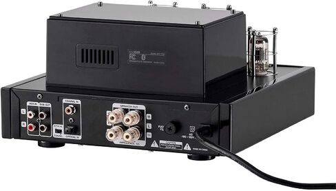 Monoprice Stereo Hybrid Tube Amplifier 2019 Edition, 25 Watt with Bluetooth 2.1 + EDR, Wired RCA, Optical, Coaxial, and USB Connections, and Subwoofer Out in Saudi Arabia