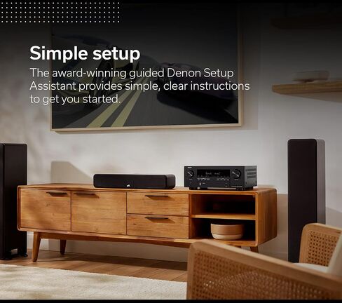 Denon AVR-S970H 8K Ultra HD 7.2 Channel (90Watt X 7) مستقبل AV موديل 2022 - مصمم للألعاب وبث الموسيقى والصوت والفيديو ثلاثي الأبعاد، Alexa + HEOS، أسود (متجدد) in Saudi Arabia
