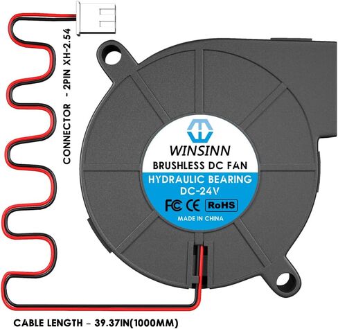 WINSINN 50 مم 5015 مروحة منفاخ USB صغيرة للتبريد 5 فولت، 50 مم مايكرو USB 5 فولت مراوح منفاخ توربين توربيني مزدوج محمل كروي، كابل 1000 مم/39 بوصة تبريد بدون فرش 50 مم × 15 مم (عبوة من 4 قطع) in Saudi Arabia