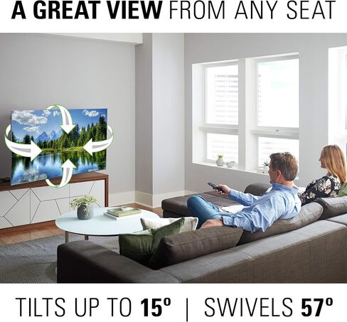 Sanus Premium Full Motion TV Wall Mount for TVs Up to 90" - Stainless Steel Finish with Smooth Extension, Swivel & Tilt in Saudi Arabia