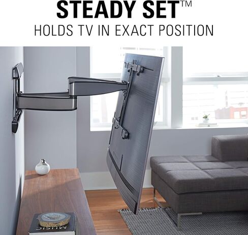 Sanus Premium Full Motion TV Wall Mount for TVs Up to 90" - Stainless Steel Finish with Smooth Extension, Swivel & Tilt in Saudi Arabia
