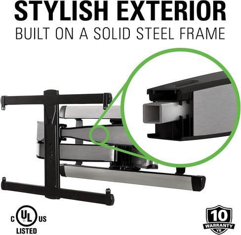 Sanus Premium Full Motion TV Wall Mount for TVs Up to 90" - Stainless Steel Finish with Smooth Extension, Swivel & Tilt in Saudi Arabia