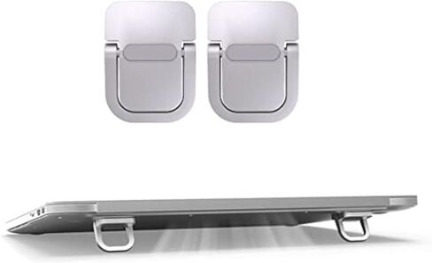 حامل لوحة المفاتيح المحمول Exdtgt، حامل كمبيوتر محمول صغير غير مرئي للوحة مفاتيح الكمبيوتر المكتبي وحامل الكمبيوتر المحمول MacBook من الألومنيوم (قطعتان) (أسود) in Kuwait
