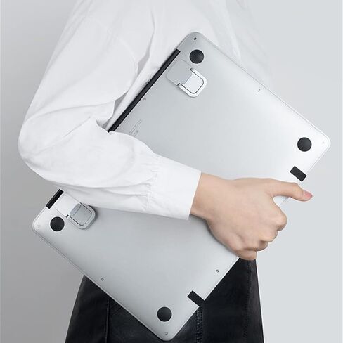 حامل لوحة المفاتيح المحمول Exdtgt، حامل كمبيوتر محمول صغير غير مرئي للوحة مفاتيح الكمبيوتر المكتبي وحامل الكمبيوتر المحمول MacBook من الألومنيوم (قطعتان) (أسود) in Kuwait