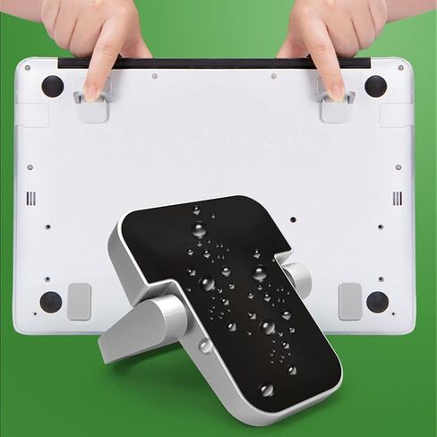 حامل لوحة المفاتيح المحمول Exdtgt، حامل كمبيوتر محمول صغير غير مرئي للوحة مفاتيح الكمبيوتر المكتبي وحامل الكمبيوتر المحمول MacBook من الألومنيوم (قطعتان) (أسود) in Kuwait