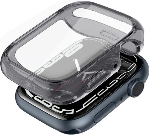Spigen Ultra Hybrid Designed for Apple Watch Case with Full Coverage Screen Protector for Apple Watch Series 9/8/7 45mm - Crystal Clear in Kuwait