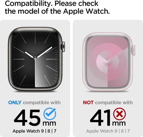Spigen Ultra Hybrid Designed for Apple Watch Case with Full Coverage Screen Protector for Apple Watch Series 9/8/7 45mm - Crystal Clear in Kuwait
