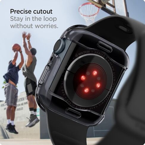 Spigen Ultra Hybrid Designed for Apple Watch Case with Full Coverage Screen Protector for Apple Watch Series 9/8/7 45mm - Crystal Clear in Kuwait