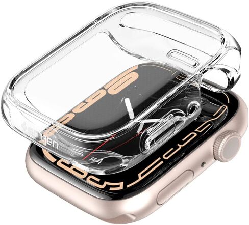 Spigen Ultra Hybrid Designed for Apple Watch Case with Full Coverage Screen Protector for Apple Watch Series 9/8/7 45mm - Crystal Clear in Kuwait