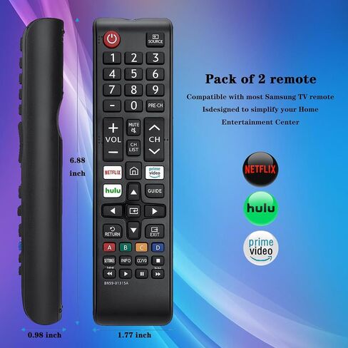 【Pack of 2】 BN59-01315A Replacement for All Samsung TV Remote, Replacement Compatible for All LED LCD HDTV QLED SUHD UHD 4K 3D TU-7000 Series Smart Samsung TVs Remote in Saudi Arabia
