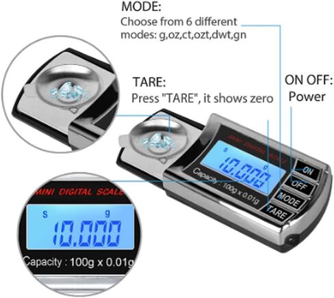 Vanki 1 قطعة مقياس خرطوشة رقمية مقياس رقمي صغير مع LCD الخلفية قياس الضغط قوة القرص الدوار القلم 0.01 جرام تتبع in Kuwait