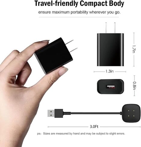 WZHENB Fast Wall Charger for Fitbit Sense & Versa 3 Versa 4 Replacement USB Charging Cable Cord for Fitbit Sense 2/Fitbit Sense/Fitbit Versa 4/Versa 3 Smartwatch Charger Dock USB Cable Cord in Kuwait