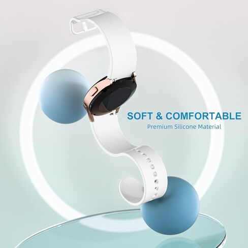 Lerobo 5 حزم بدون فجوة العصابات متوافقة مع Galaxy Watch 6/5/4 Band/Watch 5 Pro Band/Galaxy Watch 4 Band، 20 مم حزام رياضي من السيليكون الناعم لساعة Samsung 5&4 Bands/Watch 4 Classic Bands النساء والرجال in Kuwait