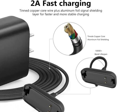 WZHENB Fast Wall Charger for Fitbit Sense & Versa 3 Versa 4 Replacement USB Charging Cable Cord for Fitbit Sense 2/Fitbit Sense/Fitbit Versa 4/Versa 3 Smartwatch Charger Dock USB Cable Cord in Saudi Arabia