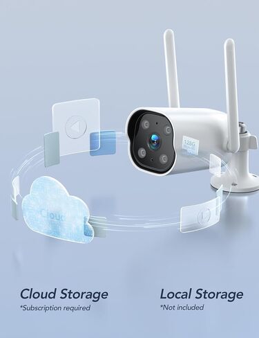 GNCC Outdoor Camera, 2K Cameras for Home Security Outside, Home Security Cameras, Motion Detection, Night Vision, 24/7 Recording, 2 Way Audio, Waterproof, Cloud & Local, Plug-in, APP Control in Kuwait