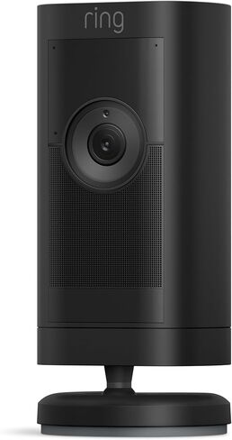 نقدم لكم بطارية Ring Stick Up Cam Pro | التحدث في اتجاهين مع الصوت+، واكتشاف الحركة ثلاثية الأبعاد مع مناطق عين الطائر، وفيديو HDR بدقة 1080 بكسل ورؤية ليلية ملونة (إصدار 2023)، أسود in Kuwait