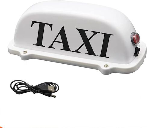 USB Rechargeable Battery Taxi Top Light Roof Taxi Sign with Magnetic Base Waterproof Taxi Dome Light in Saudi Arabia