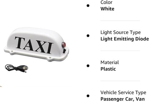 USB Rechargeable Battery Taxi Top Light Roof Taxi Sign with Magnetic Base Waterproof Taxi Dome Light in Saudi Arabia