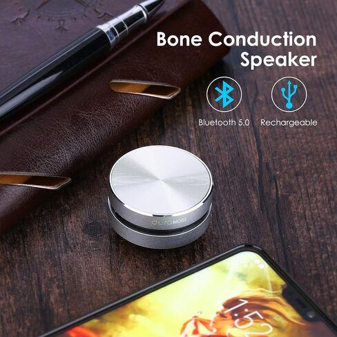 Bone Conduction Speaker, True Wireless Speakers Mini Portable Stereo Sound Creative Speaker Compatible with iPhone, iPad, Samsung, Tablets and More Box, Bigvapor in Saudi Arabia
