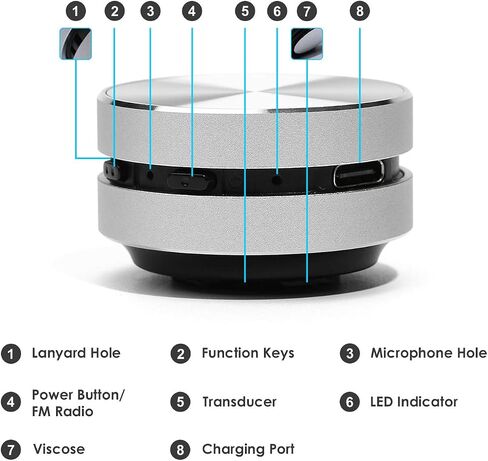 Bone Conduction Speaker, True Wireless Speakers Mini Portable Stereo Sound Creative Speaker Compatible with iPhone, iPad, Samsung, Tablets and More Box, Bigvapor in Saudi Arabia