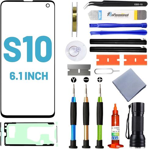 استبدال شاشة Tpyag لهاتف Samsung Galaxy S10 Plus، شاشة بديلة لسلسلة Galaxy S10 Plus 6.4 بوصة، طقم إصلاح الشاشة مع لاصق مقاوم للماء (بدون OLED ومحول رقمي يعمل باللمس) in Kuwait