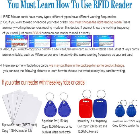 قارئ وكاتب/ناسخ بتقنية تحديد الهوية بموجات الراديو بتردد 125KHz 13.56MHz و10 ترددات من هيرناس، ناسخة بطاقة هوية ممتازة IC HID، قارئ ان اف سي، استنساخ بطاقات مفاتيح فوب، فك تشفير UID مع واجهة USB in Kuwait