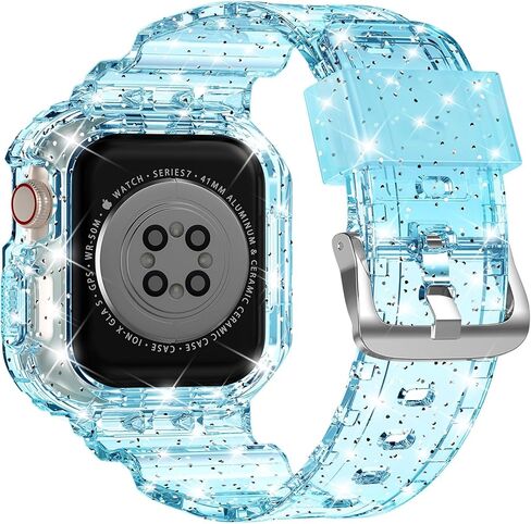 XYF متوافق مع أساور ساعة Apple الشفافة، 45 مم 44 مم 42 مم 41 مم 40 مم 38 مم حافظة ممتصة للصدمات للرجال والنساء جيلي سبورت حافظة لساعة iWatch Ultra 2/1 Series 9 8 7 SE/6 5 4 3 2 1 in Kuwait