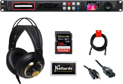 Blackmagic Design HyperDeck Studio 4K Pro Bundle with 128GB Extreme PRO Memory Card, AKG K240 Pro Headphones, Power Cord, XLR Cable, and Screen Wipes in Saudi Arabia