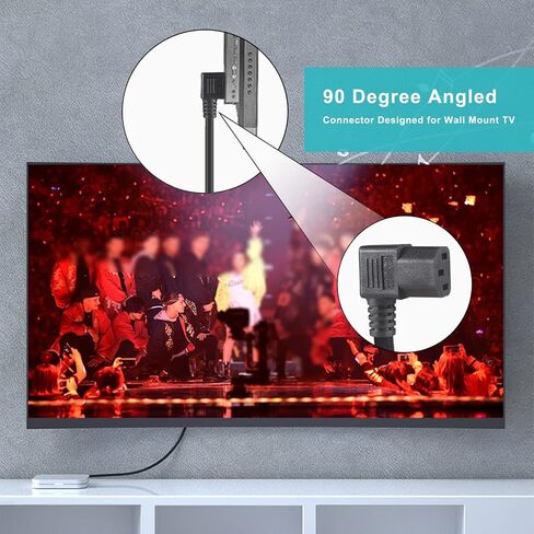 [2PACK] 2FT 90 Degree Computer Monitor Power Cord - NEMA 5-15P to Right Angle C13 Cord, 13A 125V, 16AWG, Black Replacement Angled Printer/TV 3 Prong AC Power Cord, PC Power Supply Cable in Saudi Arabia