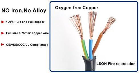 Toptekits C14 to C5 Power Plug Cable,IEC 320 C14 Male to C5 Female Adapter Cable(1ft) in Kuwait