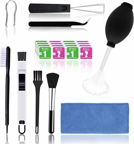 (مجموعة من 10) مجموعة متينة لتنظيف لوحة المفاتيح، كمبيوتر محمول إلكترونيات منظف فرشاة تنظيف صغيرة وطقم مسح in Kuwait