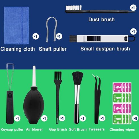 (مجموعة من 10) مجموعة متينة لتنظيف لوحة المفاتيح، كمبيوتر محمول إلكترونيات منظف فرشاة تنظيف صغيرة وطقم مسح in Kuwait