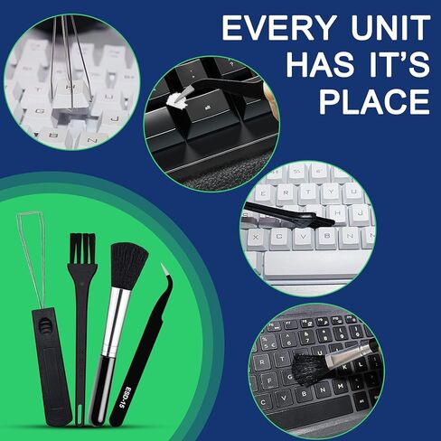 (مجموعة من 10) مجموعة متينة لتنظيف لوحة المفاتيح، كمبيوتر محمول إلكترونيات منظف فرشاة تنظيف صغيرة وطقم مسح in Kuwait