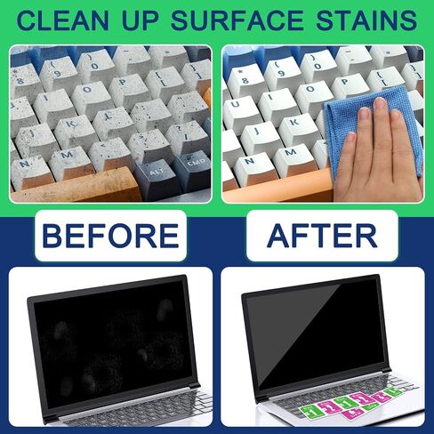 (مجموعة من 10) مجموعة متينة لتنظيف لوحة المفاتيح، كمبيوتر محمول إلكترونيات منظف فرشاة تنظيف صغيرة وطقم مسح in Kuwait