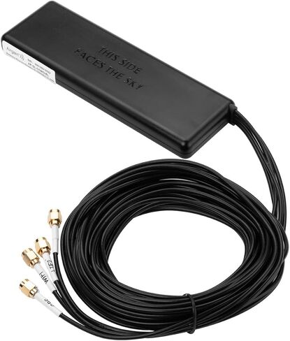 هوائي Airgain ULTRAMAX™ Glass 2x2 MIMO 4G 4 في 1 عالي الأداء مثبت على الزجاج الأمامي - لـ Cisco وCradlepoint وDigi وPeplink وما إلى ذلك (حامل لاصق، كابلات 10 بوصات، 2X LTE SMA-M، 1x Wi-Fi، 1x GNSS سما-م) in Kuwait