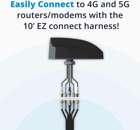 هوائي Airgain ULTRAMAX™ Glass 2x2 MIMO 4G 4 في 1 عالي الأداء مثبت على الزجاج الأمامي - لـ Cisco وCradlepoint وDigi وPeplink وما إلى ذلك (حامل لاصق، كابلات 10 بوصات، 2X LTE SMA-M، 1x Wi-Fi، 1x GNSS سما-م) in Kuwait