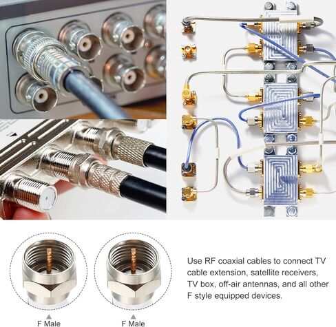 Rebower RG6 الكابلات المحورية F ذكر إلى F ذكر، [لتمديد كابل التلفزيون] - 3 أقدام / 75 أوم / أبيض / قطعة واحدة in Saudi Arabia