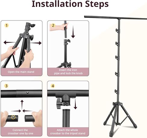 اورداي حامل خلفية محمول على شكل حرف T مقاس 8×5 قدم، نظام دعم قابل للتعديل، حامل خلفية متين للحفلات وحفلات الزفاف والتصوير الفوتوغرافي واستوديو الفيديو in Kuwait