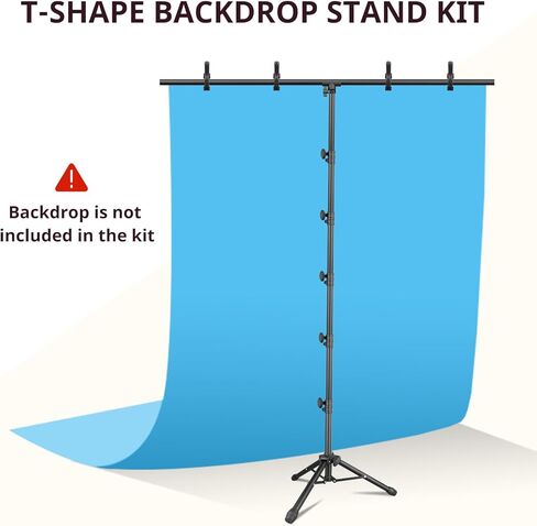 اورداي حامل خلفية محمول على شكل حرف T مقاس 8×5 قدم، نظام دعم قابل للتعديل، حامل خلفية متين للحفلات وحفلات الزفاف والتصوير الفوتوغرافي واستوديو الفيديو in Kuwait