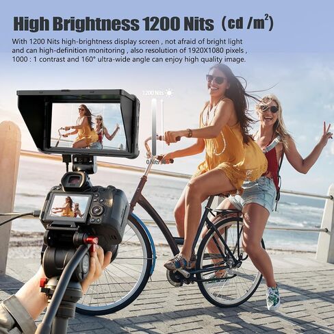 VILTROX DC-550 Pro Touch Screen DSLR Camera Field Monitor 4K HDMI, 5.5 Inch 1200 Nits Video Camera Monitor with Battery/Sunshade Hood, 3DLUT, Focus Peaking, Waveform, False Colors in Saudi Arabia